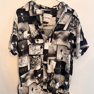 Topman Monochrome Photo Collage Shirt